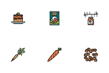 Carrot Vitamin Juicy Vegetable Icon Pack