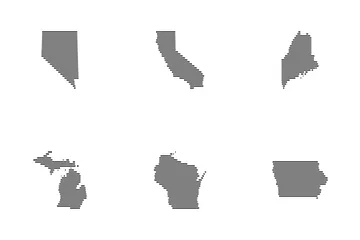 Carte des États des États-Unis Pack d'Icônes