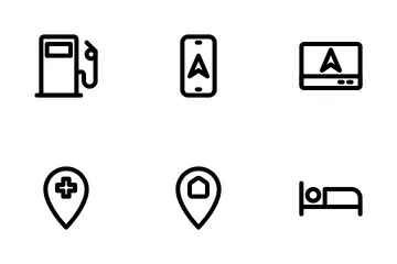 Emplacement et navigation sur la carte Pack d'Icônes