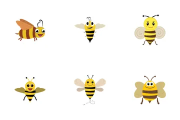 Cartoon Bee Icon Pack