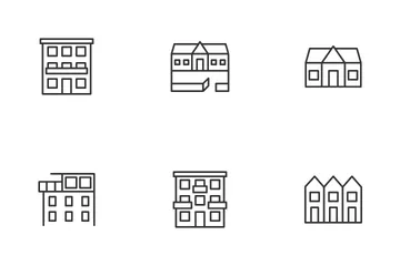 Exteriores de casa Pacote de Ícones