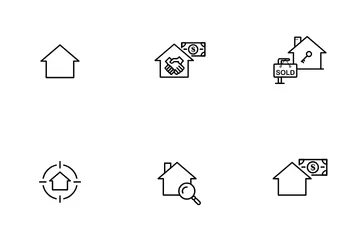 Casas Y Bienes Raíces, Ventas E Inversiones De Propiedades Paquete de Iconos