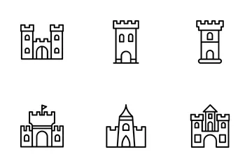 Castelos Medievais Pacote de Ícones