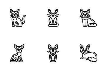 Cat line and glyph icon, pet and animal, sitting cat vector icon