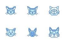 Lying Cat Icon Set Siamese Red Stock Vector (Royalty Free) 443555572