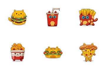Cats Fast Food Icon Pack