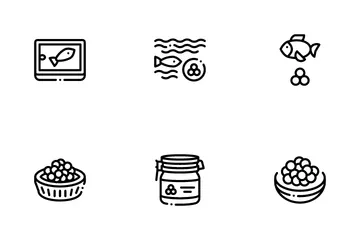 Caviar Seafood Product Icon Pack