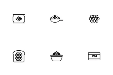 Caviar Tasty Seafood Icon Pack