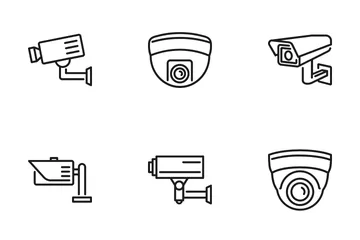 CCTV Cameras & Security Camera Systems Icons. Icon Pack