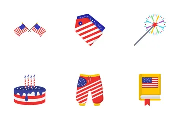미국 독립기념일을 축하하세요 아이콘 팩