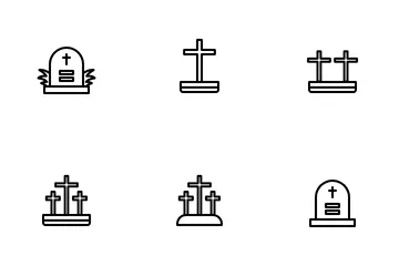 Cemetery Coffin Dead Die Halloween Icon Pack