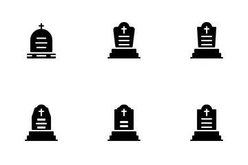 Cemetery Coffin Dead Die Icon Pack