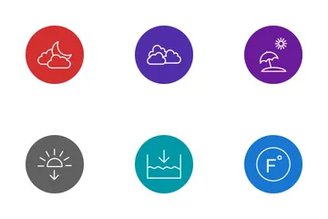 Cercle de ligne météo Pack d'Icônes