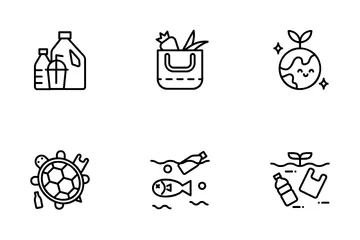 Plástico cero Paquete de Iconos