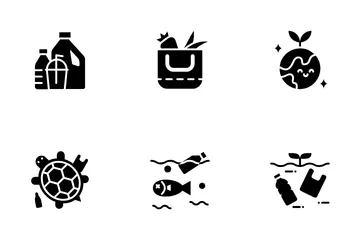 Plástico cero Paquete de Iconos