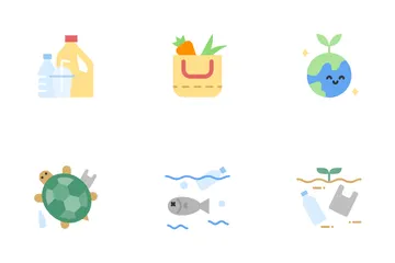Plástico cero Paquete de Iconos