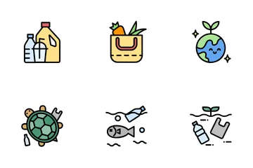 Plástico cero Paquete de Iconos
