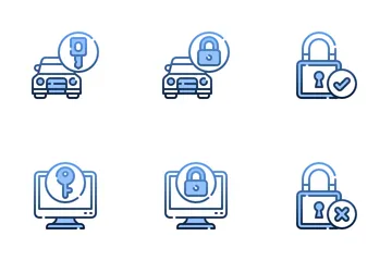 Cerradura y llave Paquete de Iconos