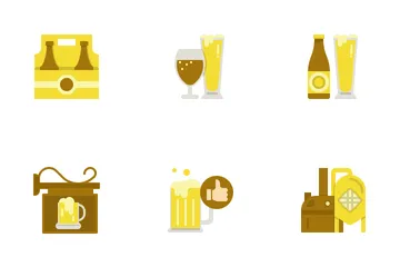 Cerveza plana Paquete de Iconos