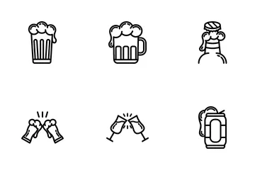 Cerveza y vino Paquete de Iconos