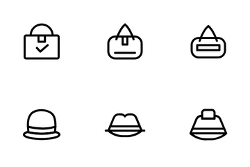 Chapéus e bolsa fashion Icon Pack