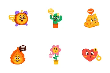 Character With Bubble Text Icon Pack