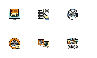 Chat Bot Robot Service Online Icon Pack