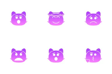 Chat souriant Icon Pack