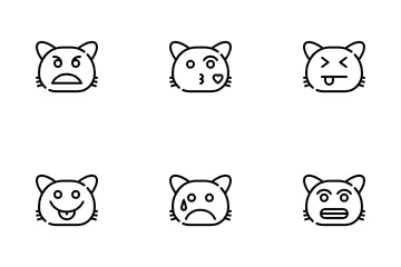 Chat souriant Pack d'Icônes