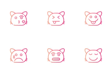 Chat souriant Pack d'Icônes