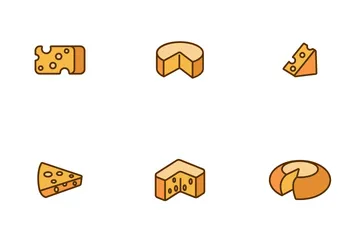 Cheddar Cheese Linear Icon Pack