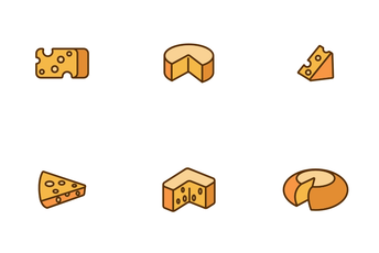 Cheddar Cheese Linear Icon Pack