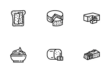 Cheese Dairy Delicious Nutrition Icon Pack