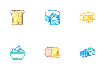 Cheese Dairy Delicious Nutrition Icon Pack