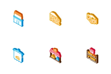 Cheese Dairy Food Icon Pack