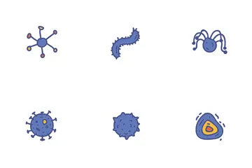 Vírus e Bactérias (preenchido) Pacote de Ícones