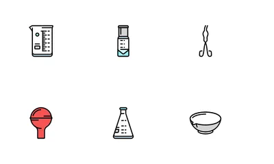 Chemical Glassware Laboratory Icon Pack