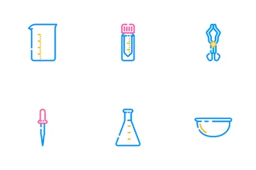 Chemistry Laboratory Flask Test Icon Pack