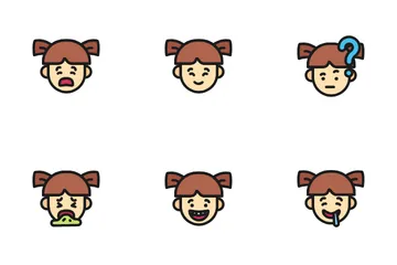 Chica emoji Paquete de Iconos