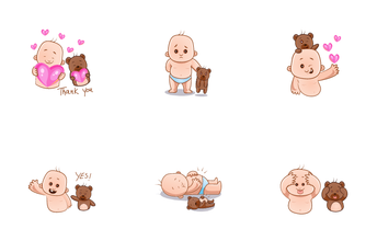 Child And Teddy Icon Pack