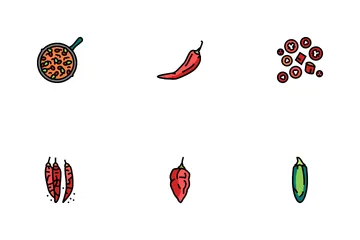 Chili Spicy Natural Vegetable Icon Pack