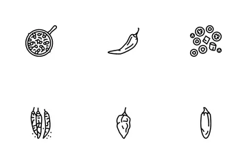 Chili Spicy Natural Vegetable Icon Pack