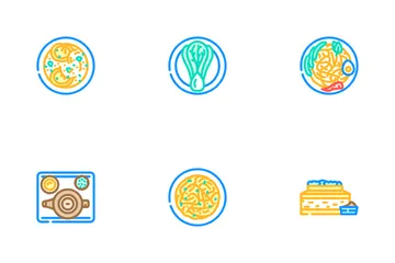 Chinese Cuisine Dim Sum Dumplings Icon Pack