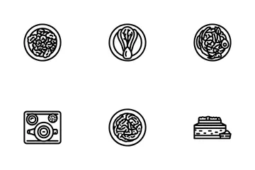 Chinese Cuisine Dim Sum Dumplings Icon Pack