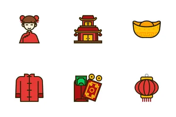 중국의 설날 아이콘 팩