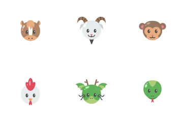 Chinese Zodiac Head Icon Pack