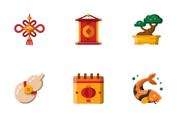 Chinesisches Neujahr Symbolpack