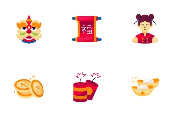 Chinesisches Neujahr Symbolpack