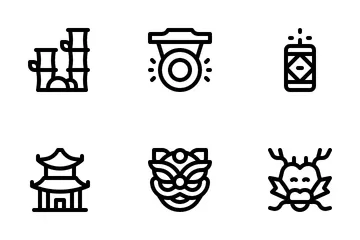 Chinesisches Neujahr Symbolpack