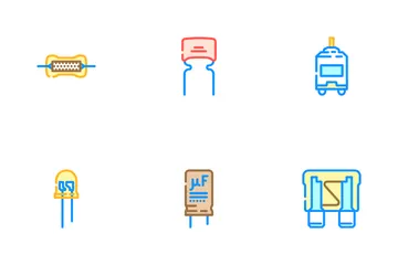 Chip electrónico componente Paquete de Iconos